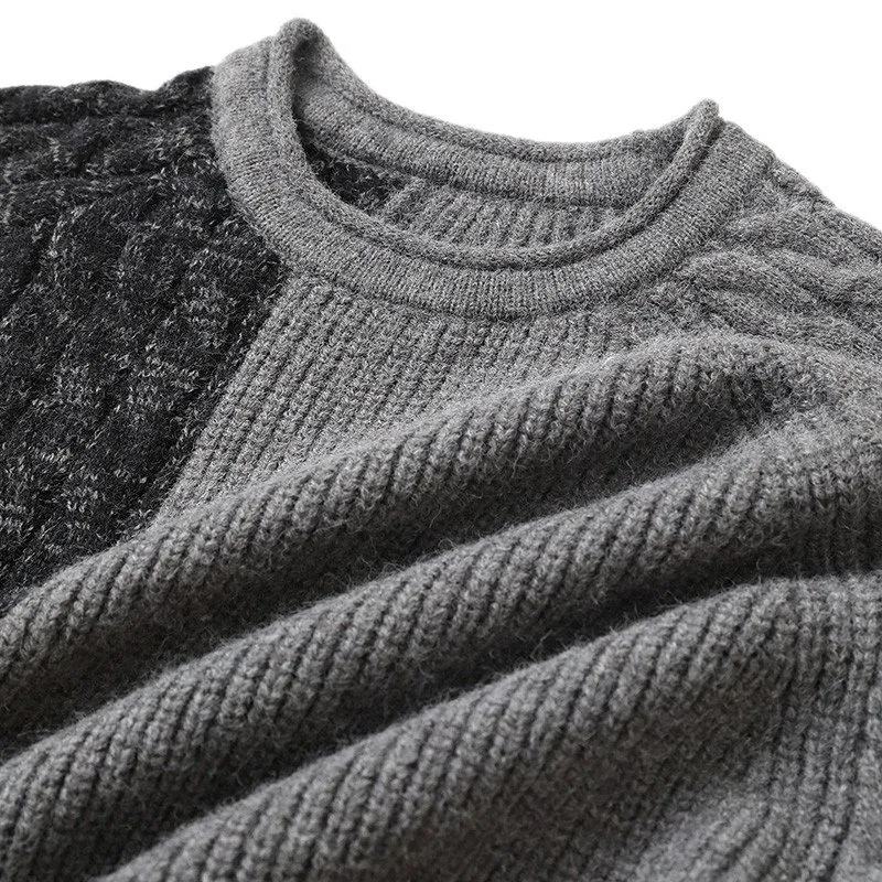 OEM&ODM Men Chunky Knitwear Color Block Factory