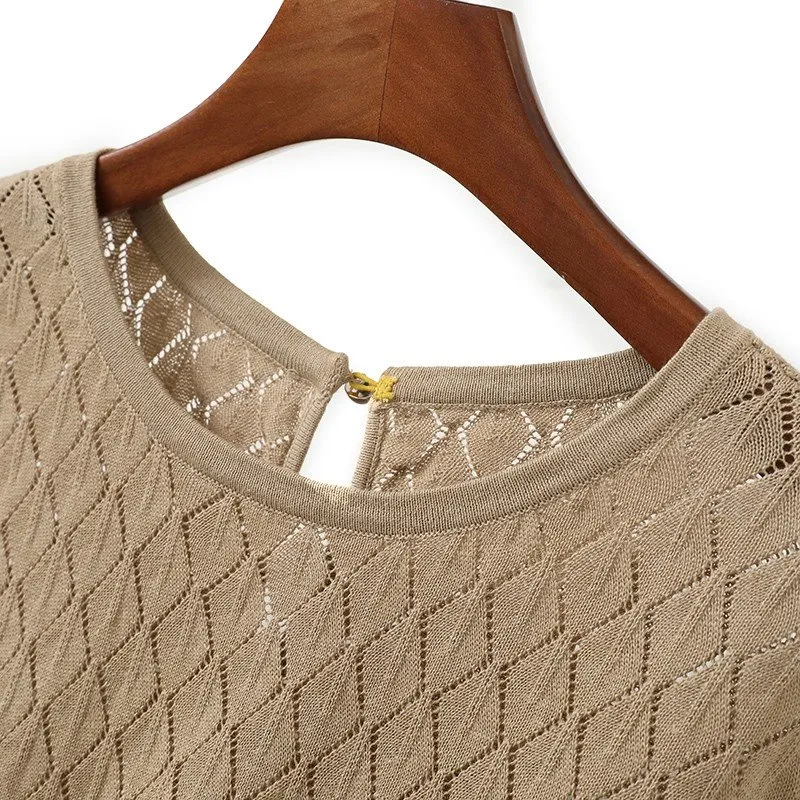 short sleeve knitted tunic-2
